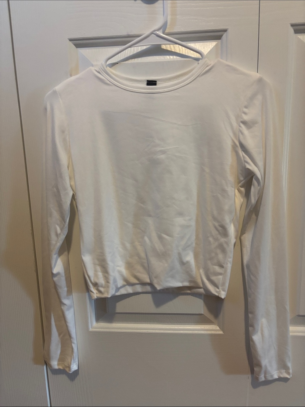 Windsor White Long-Sleeve Crewneck Top